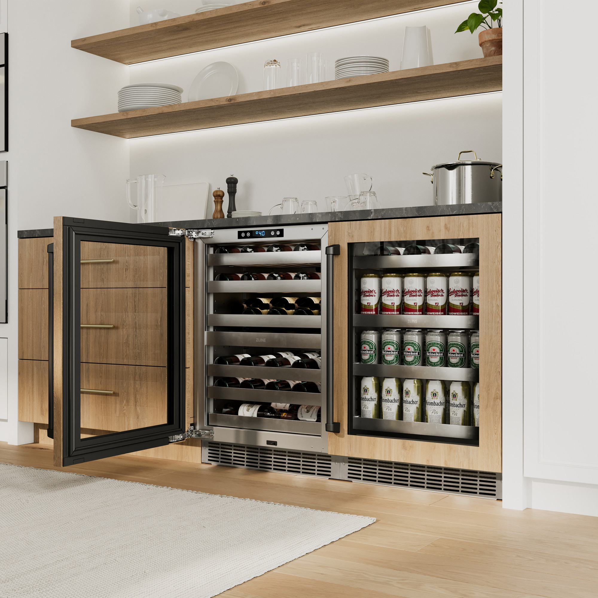 Zline Rbspoz-24-Mb 24" Wide 8 Bottle Capacity Or 151 Can Capacity Panel Ready Wine And