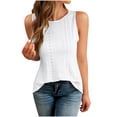thumbnail image 2 of Byworldtasic Tank Tops for Women Flowy Sleeveless Top Open Back Criss Cross Tank Casual Summer Shirts, 2 of 8