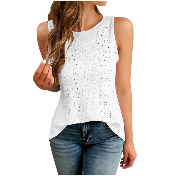 Women's Open Back Criss Cross Tank Top Eyelet Cut Out Sleeveless Shirts for Gym, Yoga, and Running