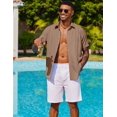 thumbnail image 3 of COOFANDY Mens Cuban Guayabera Shirt Short Sleeve Button Down Shirts Summer Beach Vacation Shirts, 3 of 6
