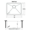 thumbnail image 3 of Ruvati 23-inch Undermount Kitchen Sink 16 Gauge Corners Single Bowl, 3 of 13