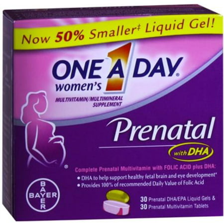 One-A-Day Les femmes Comprimés prénatales et Gels liquides pour 60 Chaque (pack de 2)