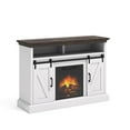 Whalen Allston Barn Door Fireplace TV Stand for TVs up to 58", White