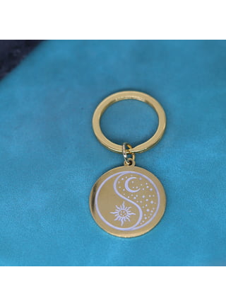 Moon and Sun Keychain, Crescent Moon Key Chain, Moon Goddess Key Ring, Moon  Child Keyring, Sun and Moon Gifts Best Gift Keychain,Simple Keychain