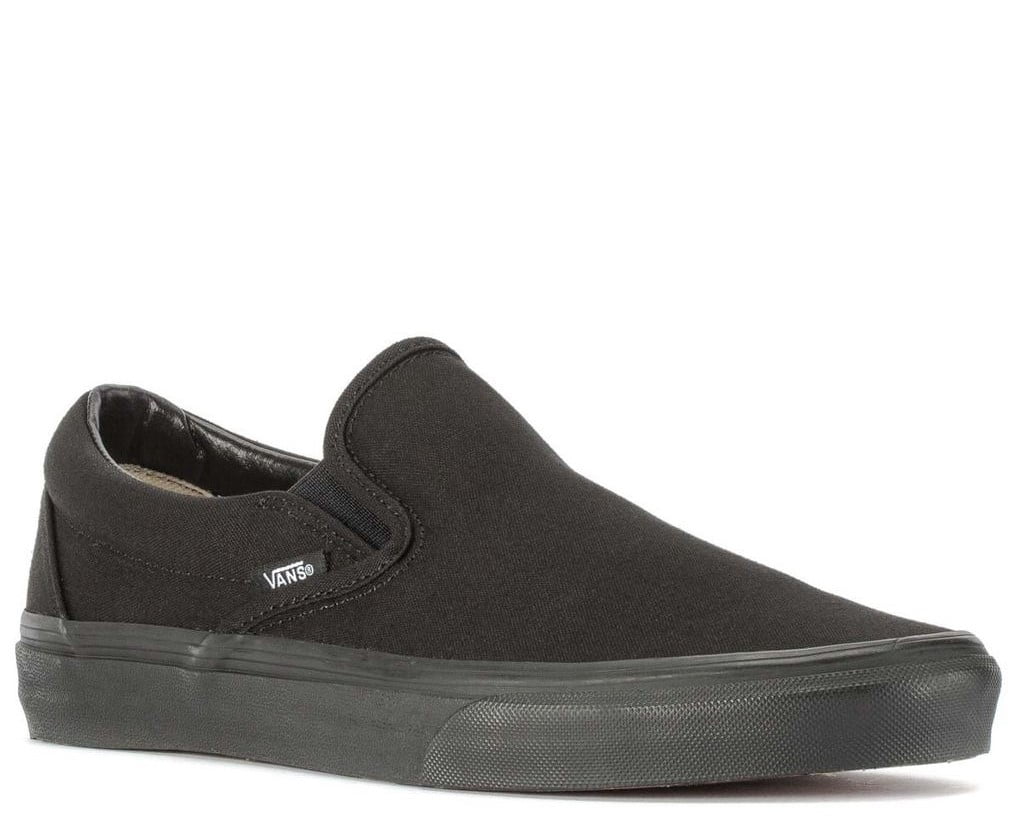 mens black vans slip ons