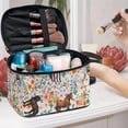 thumbnail image 5 of HELLHERO Horse and Flower Pattern Portable Cosmetic Bag with Brush Slots Travel Storage Portable and Durable for Women Men, 5 of 6