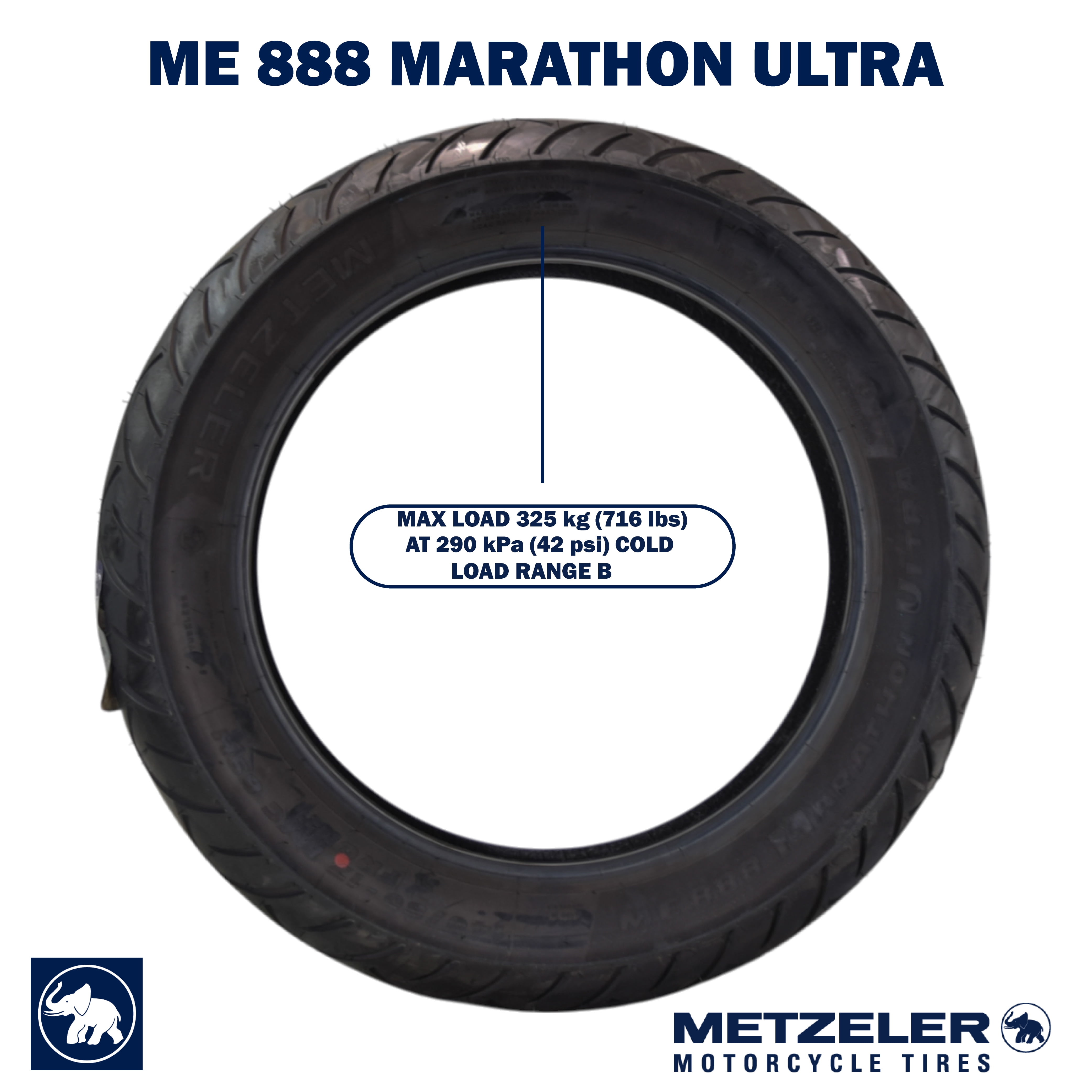 Metzeler ME 888 Marathon Ultra Front 140/80-17 69H Motorcycle Tire with Keychain