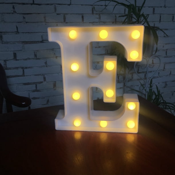 LED Letter Lights Sign, Light Up Alphabet Letter for Home Party Wedding Decoration E