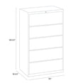 thumbnail image 3 of Hirsh 36 inch Wide 5 Drawer Metal Lateral File Cabinet with Roll-Out Shelves for Home and Office, Holds Letter, Legal and A4 Hanging Folders, Black, 3 of 3