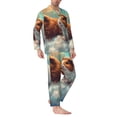 thumbnail image 2 of Wukai Cloud Guinea Pig Men's Long-Sleeve Pajama Set - Comfortable Sleepwear with Button-Down Shirt and Pants-Small, 2 of 6