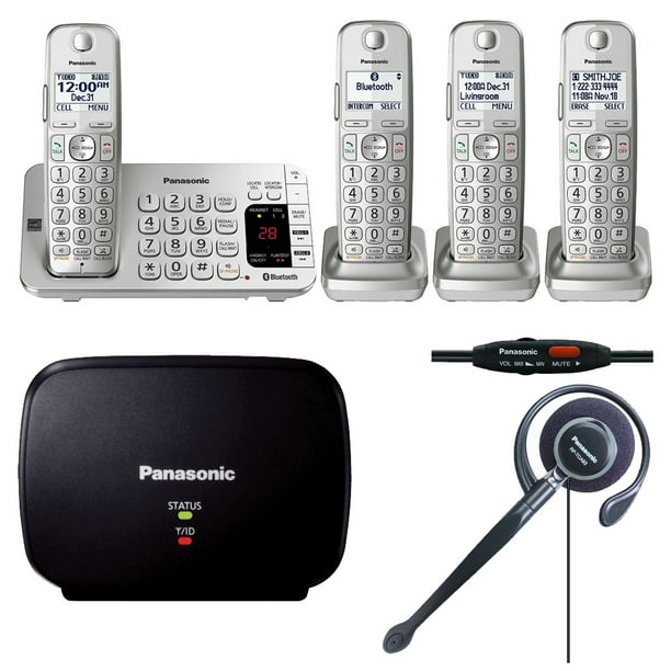 Panasonic KXTGE474S Link2Cell Bluetooth CordlessPhone4 Handsets,Range