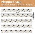 thumbnail image 3 of 5 Rolls Christmas Ribbon 1.5 inch Wide Decorative Ribbon for Gift Wrapping and Holiday Decorations Black and White Flowers, 3 of 7