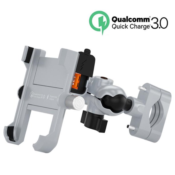 Soporte De Navegación Para Motocicleta Aleación De Aluminio Soporte Para Teléfono Móvil Para Motocicleta Resistente A La Corrosión Impermeable 360 Grados Soporte Para Teléfono De Carga Rápida Para Inevent VI011954-02
