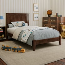 Nantucket Twin Solid Wood Low Profile Platform Bed in Walnut