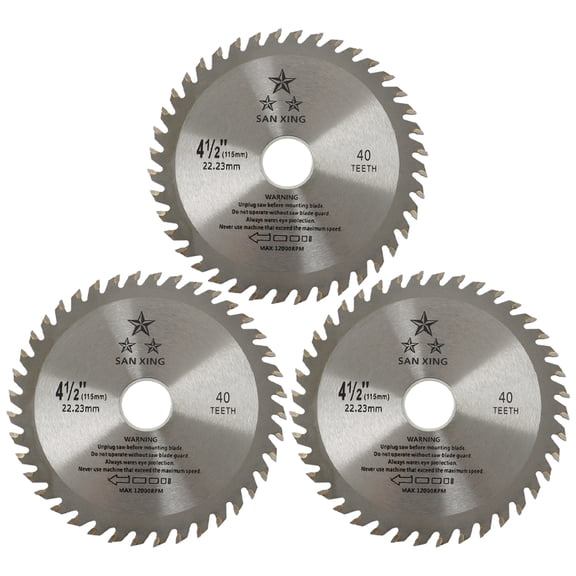 findmall Circular Saw Blade 3Pcs 4-1/2 Inch 40T Metal Cutting Saw Finish Blade Alloy Steel General Purpose Hard Soft Wood Cutting Saw Blade with 7/8-inch Arbor Fit for Wood Plastic Metal Tile Cutting