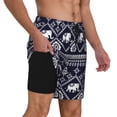 thumbnail image 2 of Sikiie elephants Print Men's Double Layer Swimming Trunks, Adjustable Waistband and Pockets Sports Swimming Trunks, Beach Swimwear-Medium, 2 of 6