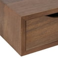 thumbnail image 3 of Kate and Laurel Hutton Modern Floating Shelf Side Table, 22 x 10 x 6, Walnut Brown, Minimalist Space-Saving Floating End Table with Drawer for Storage and Bold Finish for Small Spaces, 3 of 9
