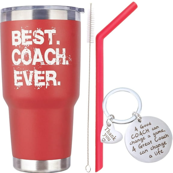 MEANT2TOBE Red Coach Gifts - Best Coach Ever Cup, Tumbler & Mug for Women, Perfect Coachs Gift & Appreciation, Best Coach Ever Gifts