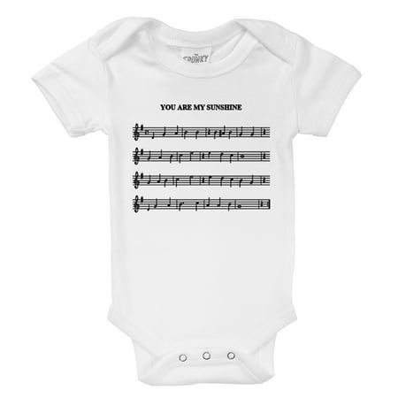 

Spunky Stork You Are My Sunshine Sheet Music Baby Boy Girl Newborn Bodysuit