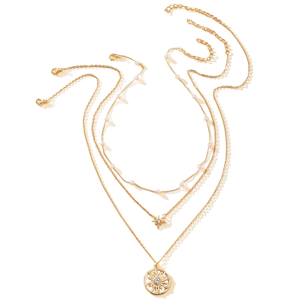 Sun Seeker Pendant Necklace on 18k Gold Vermeil Satellite Chain