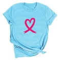thumbnail image 2 of Homenesgenics Breast Cancer Awareness Shirts Plus Size for Women and Men Women's Lover Printed T-Shirt Round Neck Short Sleeved Tops Blue M, 2 of 3