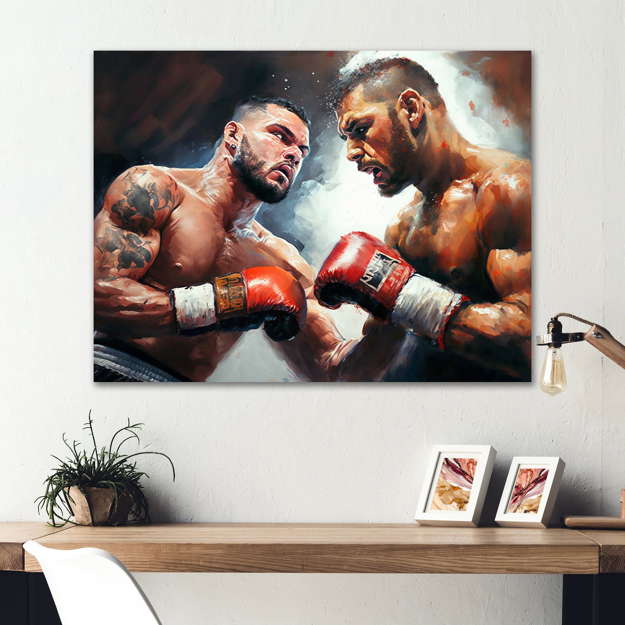 Designart Boxers In Match II Canvas Wall Art