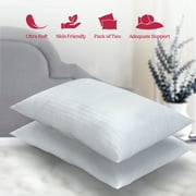 Lux Decor Collection King Bed Pillows Set of 2- Comfortable Breathable Bed Pillows for Sleeping (White, 20x36)