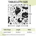 thumbnail image 2 of Black and White Halloween Doodle Pattern Square Fitted Tablecloth with Elastic Edge,Square Table Cover,Washable Elastic Table Cover for Home Kitchen Party Decor 34"x34", 2 of 6