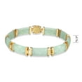 thumbnail image 3 of Forever Facets Genuine Jade Link 7.5" Bracelet in 18k Yellow Gold over Sterling Silver, Adult Female, 3 of 8