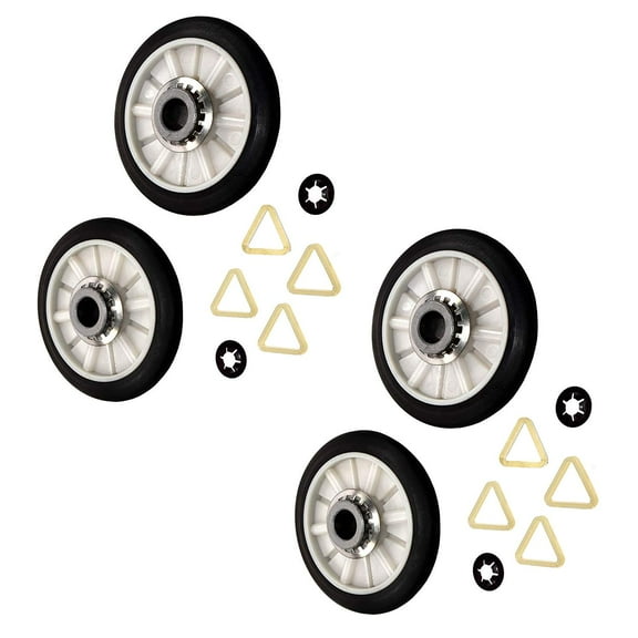 HQRP 2-Pack Dryer Drum Support Roller Kit Replacement for SEDS800HQ0 SEDS800JQ0 SEDS800JQ1 SEDS800MQ0 SEDS800MQ1 SEDX600HQ0 SEDX600JQ0 SEDX600JQ1 SEDX600MQ0 SEDX600MQ1