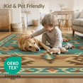 thumbnail image 4 of ODIKA 2'x3' Washable Doormat Non-Slip, Low Pile Teal Southwestern Stars Farmhouse Terracotta Round Distressed for Entryway, Kitchen, Laundry Room, 4 of 7