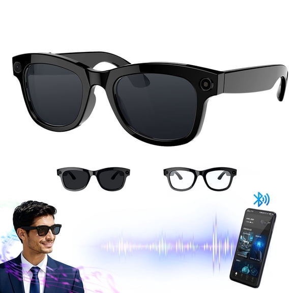 WANGRUNQIANG AI Smart Glasses 5MP HD Camera Image Recognition AI Translation Bluetooth Audio Smart Shooting Glasses