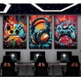 thumbnail image 3 of 3Pcs Cool Gaming Wall Art Retro Video Gamer watercolor Posters Pictures Colorful Neon Gamer pad Canvas Painting Prints for Boys Room Kids Gamer Room Bedroom for Boys Home Decoration, 3 of 6