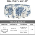 thumbnail image 3 of Vintage Flower Round Tablecloth 60 Inch Beige and Blue Floral Decorative Table Cloth Spring Summer Cover Farmhouse For Holiday Parties Dining Living Room Kitchen Decor, 3 of 6