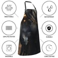 thumbnail image 5 of Kdxio Black And Gold White Horse Apron with Pockets Adjustable Kitchen Aprons for Men Women Waterproof Aprons for Cooking,Drawing,Crafting, Baking Household Cleaning, 5 of 5