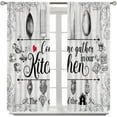 thumbnail image 2 of Rustic Food Kitchen Curtains, Vintage Cooking Sign Kitchen Wall Decor Farmhouse Retro Vegetable Cafe Curtains Beige Brown Dining Room Window Drapes 2 Panels 84W x 84H Blackout, 2 of 6