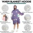 thumbnail image 5 of Wearable Oversized Blanket,Purple Unicorn Dessert Pattern Wearable Blanket Hoodie for Adults,Cozy Hooded Blankets with Super Pockets,Super Warm Fuzzy Pullover for Women & Men, 5 of 6