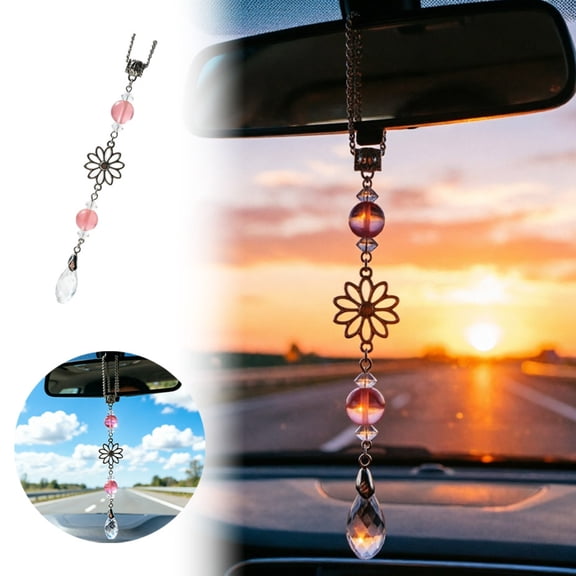 Universal Rear View Mirror Hanging Ornament for Vehicle Interior Decoration, Red 17cm Metal, Stylish Pendant for Car and Living Space Accent