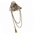 thumbnail image 1 of Punk Gear Hair Clip With Long Fringed Chain Metal Strong Hold Barrettes Mechanical Gear Hair Ornament Brooch Pin, 1 of 4