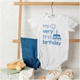 thumbnail image 4 of My Very First Birthday One Year Old Romper Boys or Girls Infant Baby Brisco Brands 18M, 4 of 6