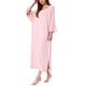 thumbnail image 4 of Camisones de noche para mujeres INSPIRE CHIC, con mangas 3/4, vestido de pijama, talla XL, rosa claro, 4 of 6