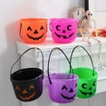 thumbnail image 4 of Fnochy Halloween Pumpkin Bucket for Kids - Small Plastic Candy Pail with Handle, Halloween Decor for Trick or Treat, Party Favors & Festive Decorations, 4 of 4