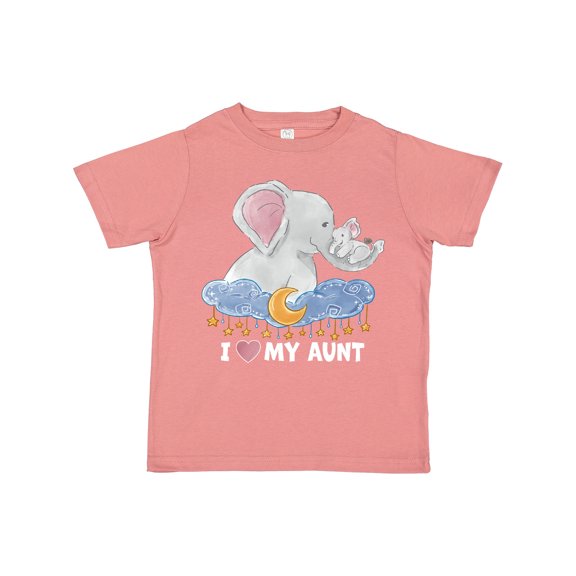 Inktastic I Love My Aunt Cute Elephants with Moon and Stars Boys or Girls Toddler T-Shirt