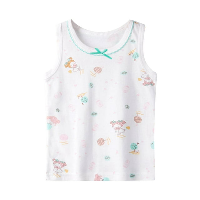 Hauts pour Petites Filles Débardeur Été Floral Léger sous-Vêtement Mignon Haut pour Filles