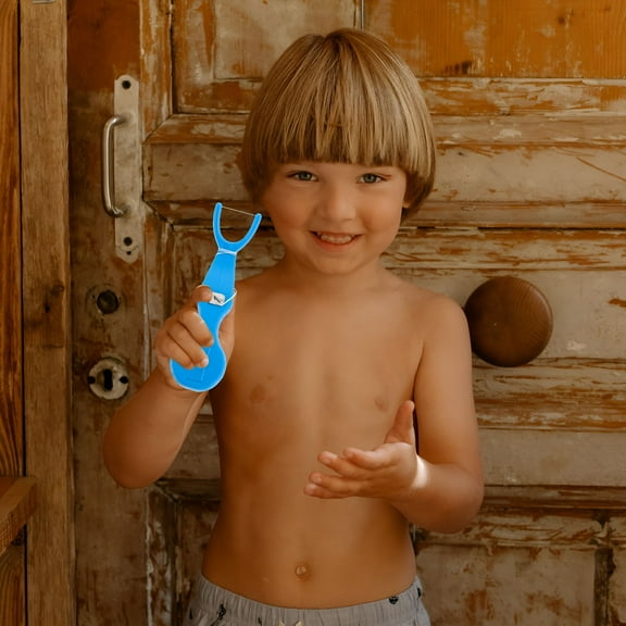 ACDANC Floss Handle Replaceable Floss Holder Reusable Flosser Toothpick for Adults Kids Hygienicing Care Supplies Blue