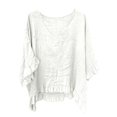 thumbnail image 5 of MEICHEN Women's V Neck T Shirts Casual 3/4 Sleeve Loose Fit Tops Solid Color Fashion Tees Lightweight Blouse, 5 of 5