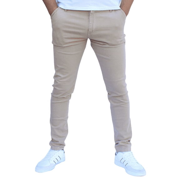Pantalón skinny de gabardina stretch John Silver Skinny de gabardina color arena