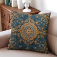 thumbnail image 4 of Boho Yellow Pattern Linen Ethnic Design Farmhouse Throw Pillow Covers 18 X 18 Inch, Set Of 2, Linen Study Sofa Cushion Cover Indoor Living Room Home Decor, 4 of 7