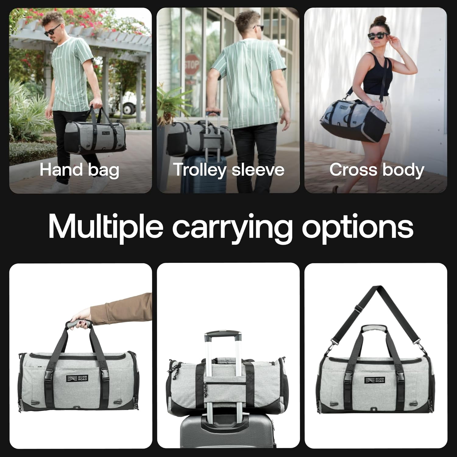 River Road Unisex Movex 33L Sport & Travel Duffle Bag - Scratch, Water-Resistant - Gray