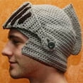 thumbnail image 3 of Men Knight Knit Beard Hats Handmade Woolen Yarn Knitwear Windproof Headgear, 3 of 8